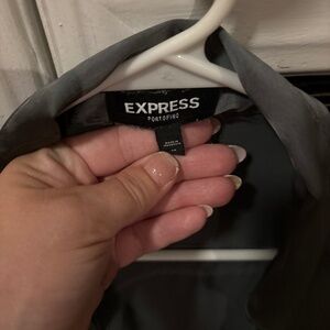 women’s medium express silk button shirt